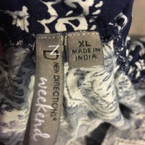 Blue & White Patterned Blouse